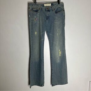 joes jeans 30 Navens Low Rise‎ Flare Leg Floral Embroidered Jeans CP